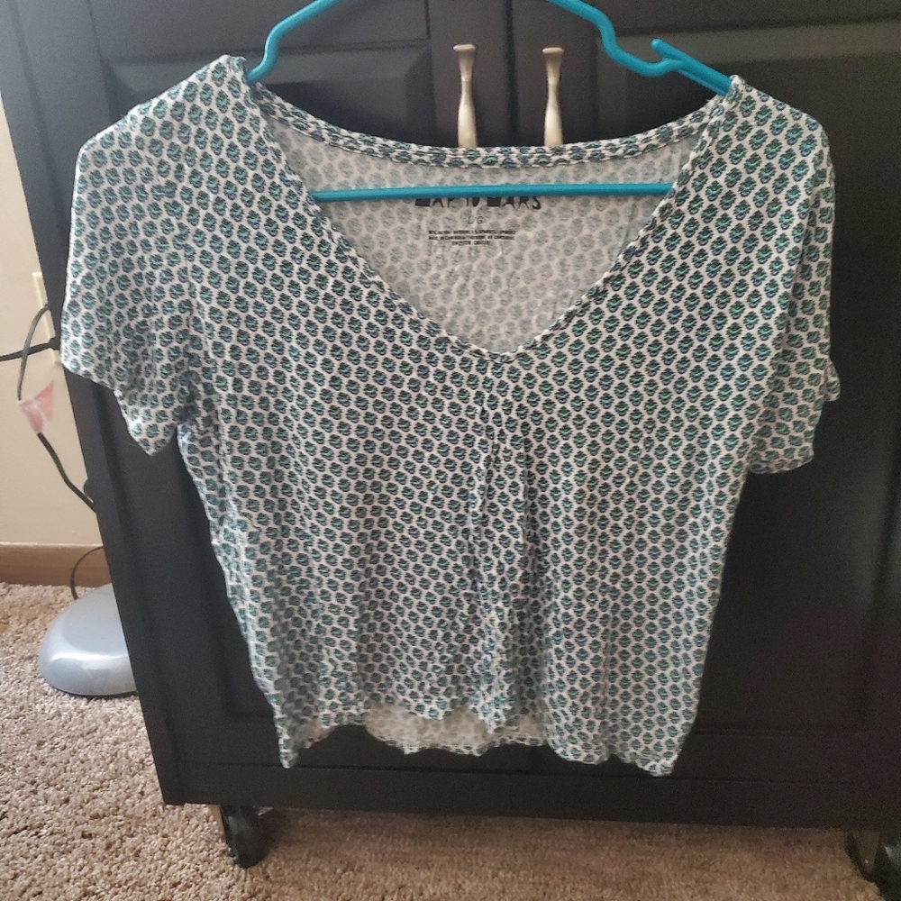 Green & blue crop top